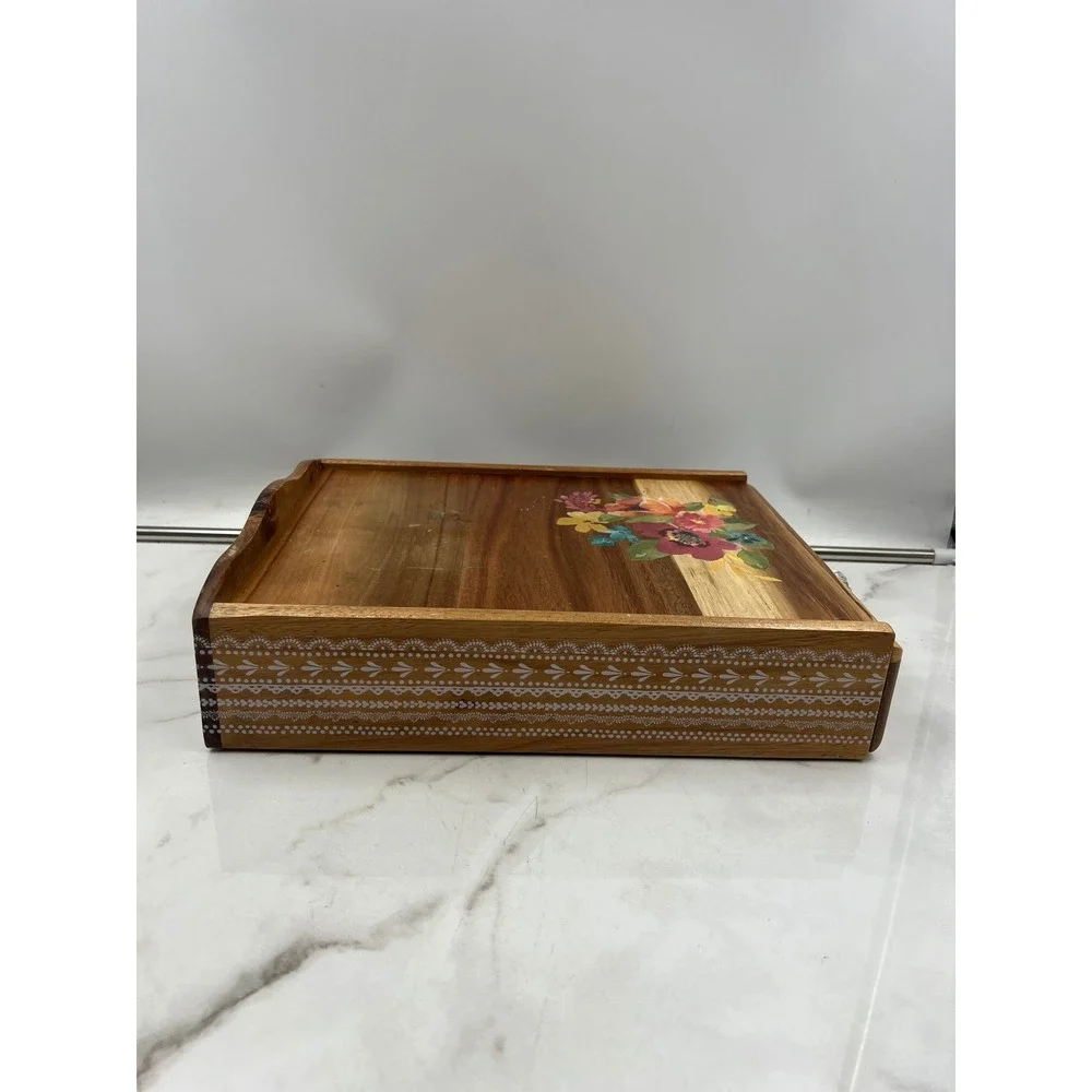 The Pioneer Woman Wildflower Whimsy 4-Compartment Wood Coffee Pod Organizer